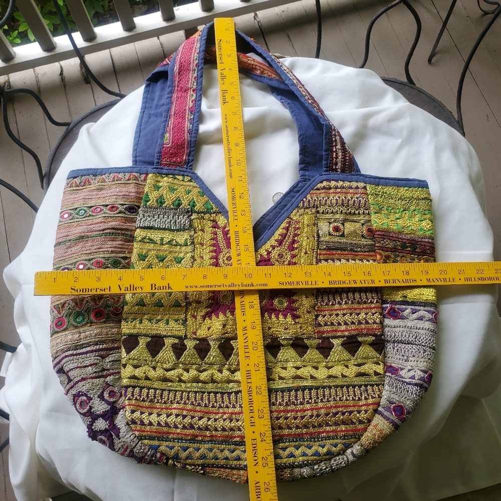 🌈 Artisan Banjara Boho Hippie Embroidered bag Handmade Patchwork Repurposed - Picture 3 of 16